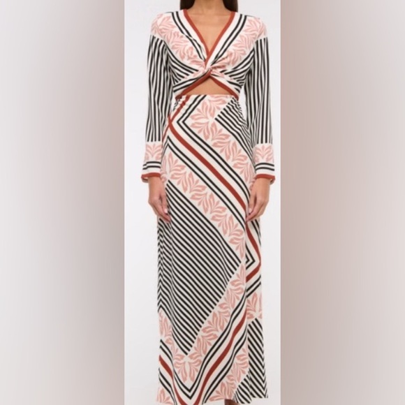 Abercrombie & Fitch Dresses & Skirts - Abercrombie & Fitch Long-Sleeve Abstract Floral Twist-Front Maxi Dress: Petite M